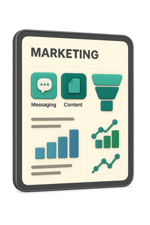 A marketing dashboard on a tablet