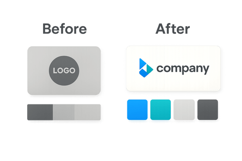 Before/after rebranding example for MSP