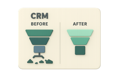 CRM pipeline improvement before/after