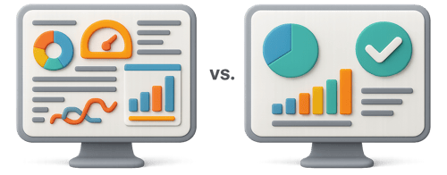 A side-by-side comparison: "Cluttered HubSpot Dashboard" vs. "Clean, Actionable Dashboard."