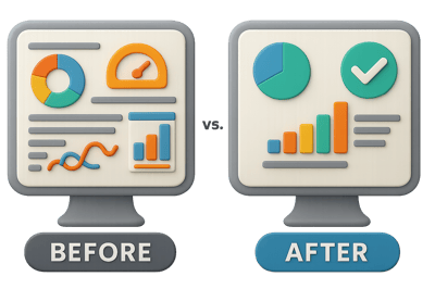 Before after dashboard improvement snapshot