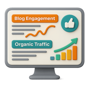 Blog engagement and organic traffic reports