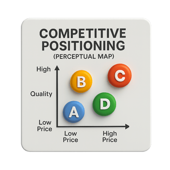 Competitive positioning matrix perceptual map