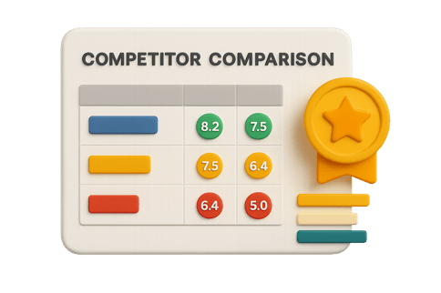 Competitor comparison dashboardscorecard