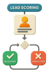 Lead scoring &amp; qualification workflow diagram