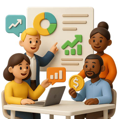 Sales and marketing team collaboration workspace