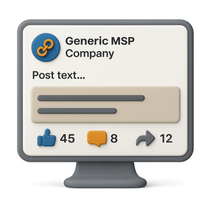 Social generic MSP company post with engagement metrics