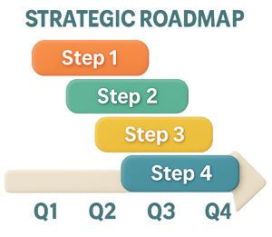 Strategic roadmap timeline visualization